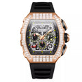 Men's Luxury Square Diamond Watch With Star Pattern